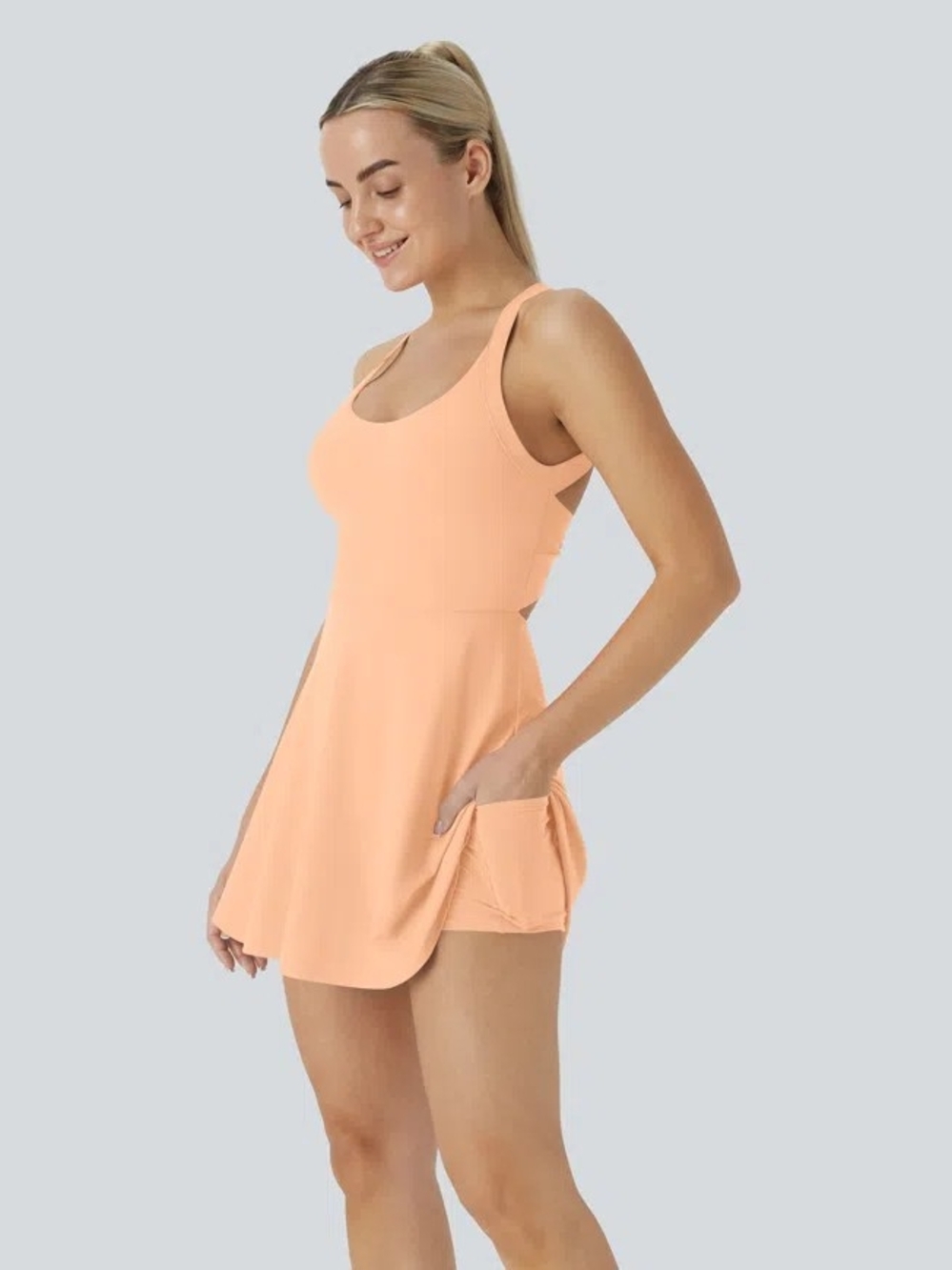NEW HALARA SoftlyZero Airy Backless InstantCool Easy Peasy Active Dress XS